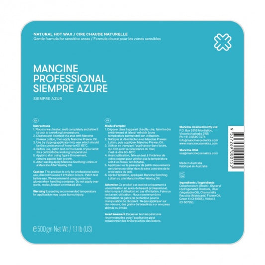 Mancine Siempre Azure Hard Wax Gentle Formula 500GM Mancine