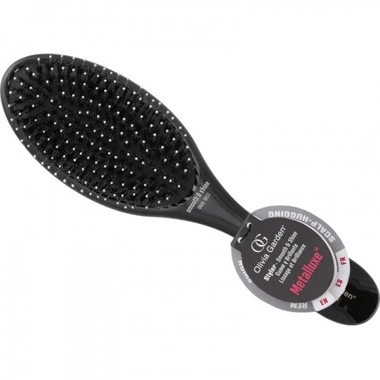 Olivia Garden Metalluxe Black Smooth And Shine Paddle Brush Olivia Garden