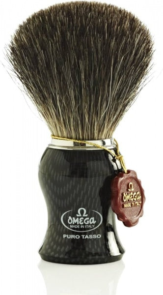 Omega Carbon Fibre Handle Shaving Brush Pure Bristle Art 6650 Omega