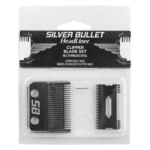 Silver Bullet HeadLiner Clipper Blade Set Two Piece Silver Bullet