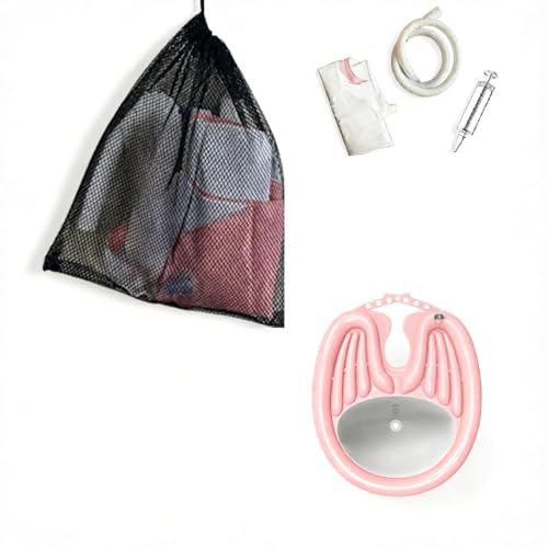 Inflatable Shampoo Basin with Drain Hose, Foldable
Reclining Design, 230g Lightweight, Adjustable Neck Opening, Complete Accessories Set, Elderly & Pregnant Use(Pink) Finishing Touch Body Hair And Beauty Supplies
