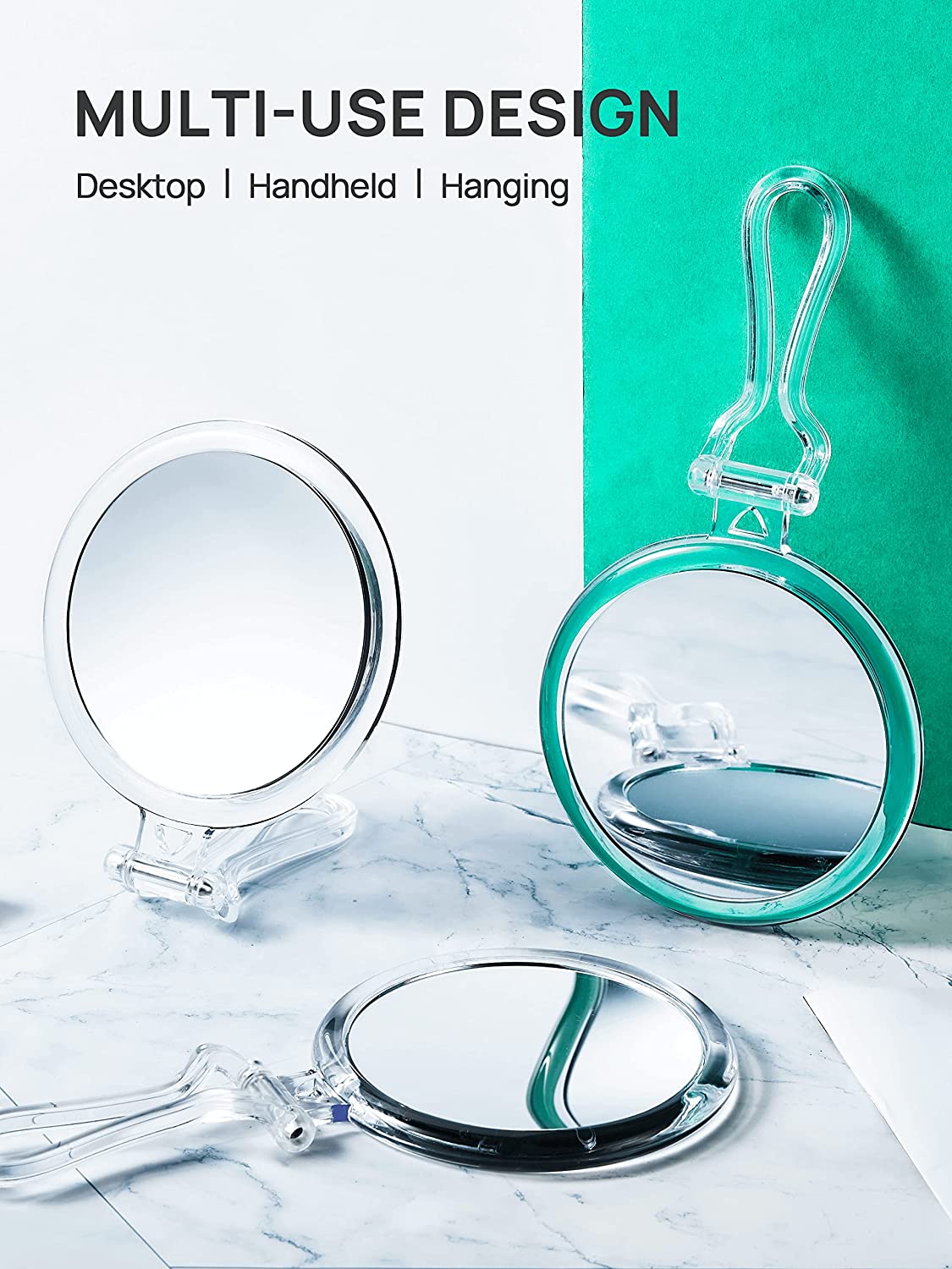 Double-Sided 1X/20X Magnifying Foldable Makeup Mirror for Handheld, Table and Travel Usage Finishing Touch Body Hair And Beauty Supplies