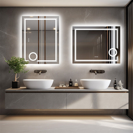 700x900mm LED Bathroom Mirror Anti-fog Magnifying Finishing Touch Body Hair And Beauty Supplies