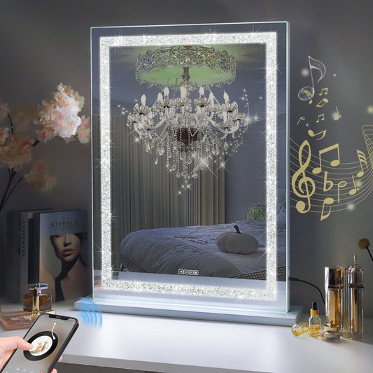 Crystal Vanity Mirror 80CM LED Bluetooth Magnifying Finishing Touch Body Hair And Beauty Supplies