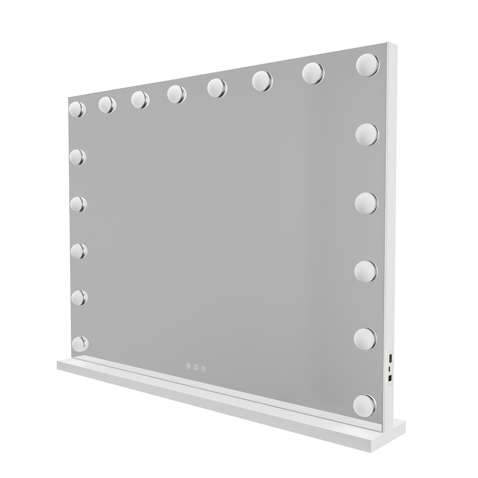 Beauty Mirror with 18 LED Bulbs, Colour Settings, White Frame,  and USB A and C Ports Finishing Touch Body Hair And Beauty Supplies
