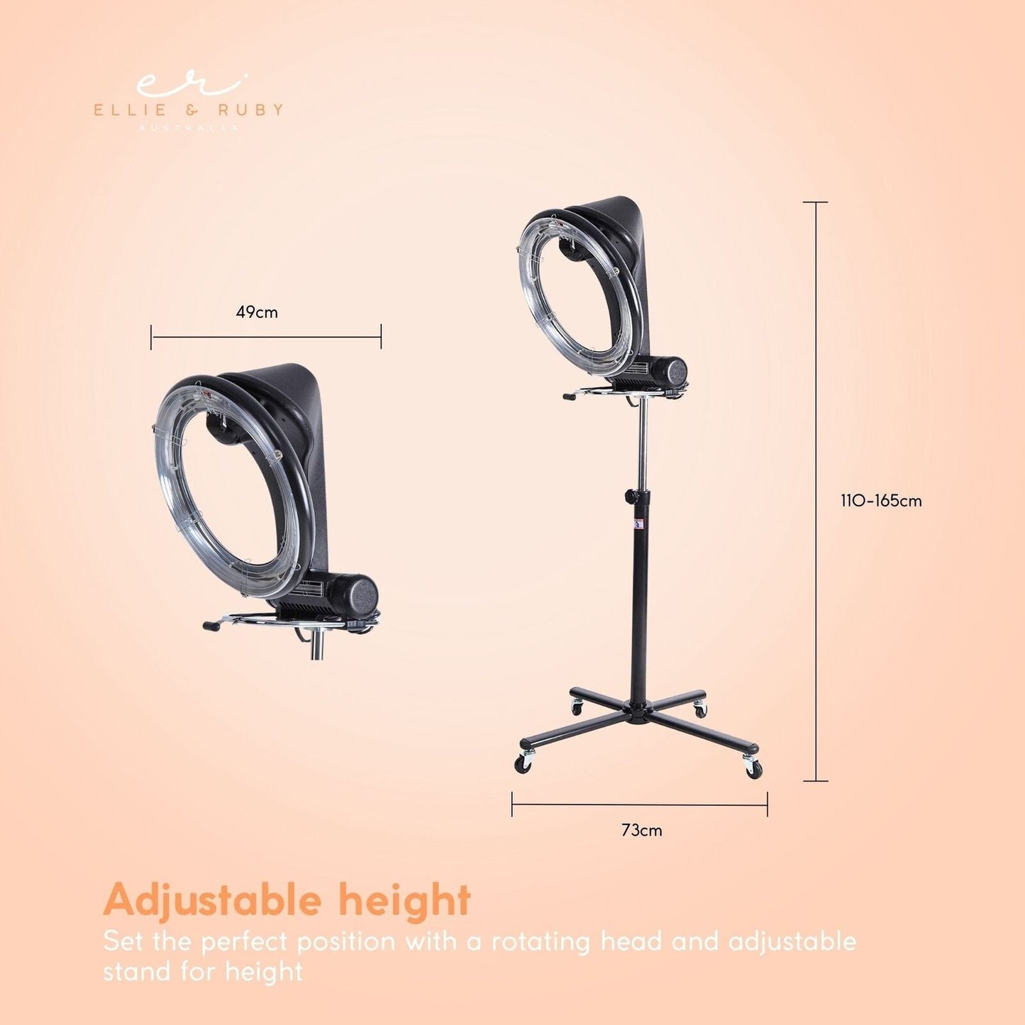 New Standing Hair Dryer Accelerator Colour 360 Rotating Halo Rolling Salon Equipment Finishing Touch Body Hair And Beauty Supplies