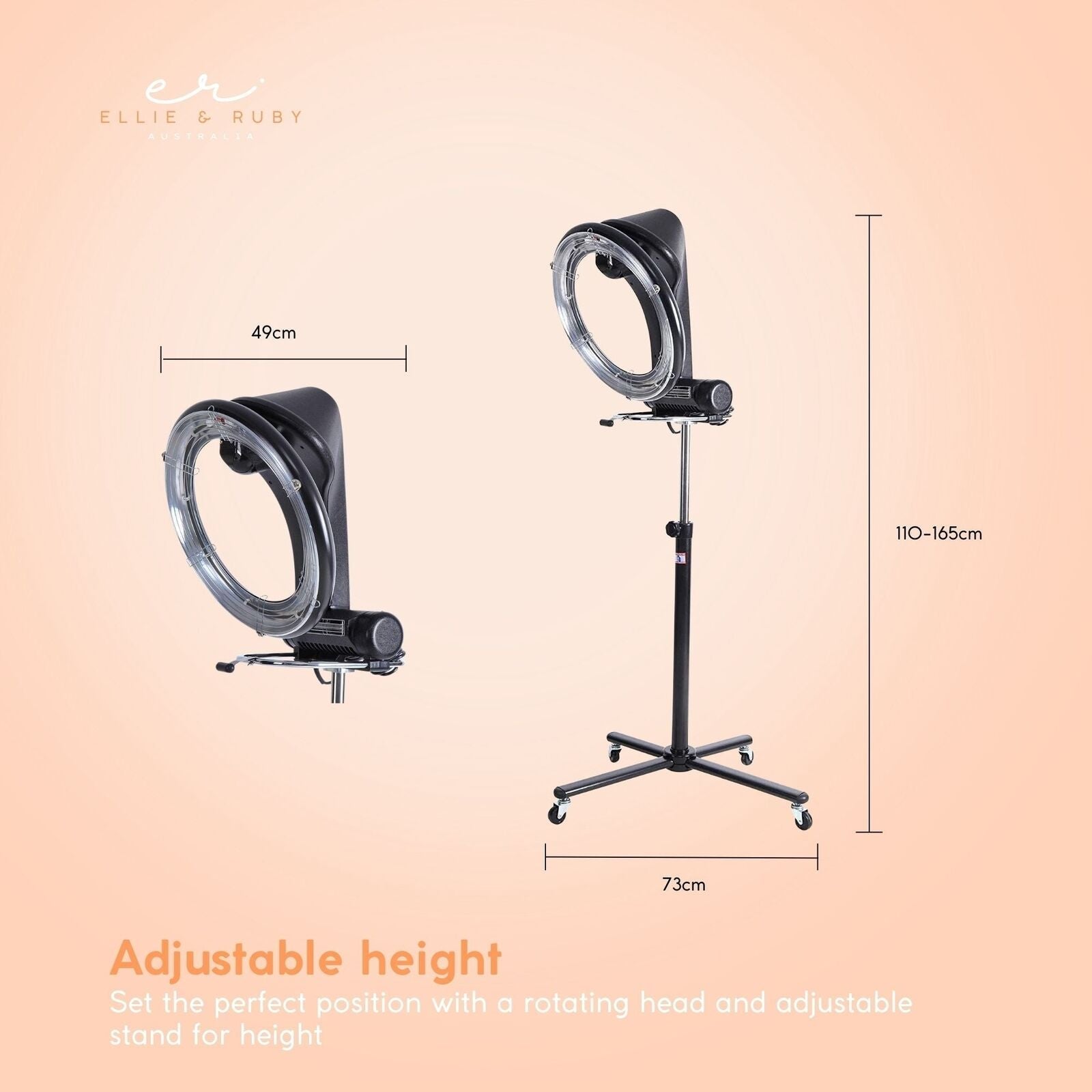 New Standing Hair Dryer Accelerator Colour 360 Rotating Halo Rolling Salon Equipment Finishing Touch Body Hair And Beauty Supplies