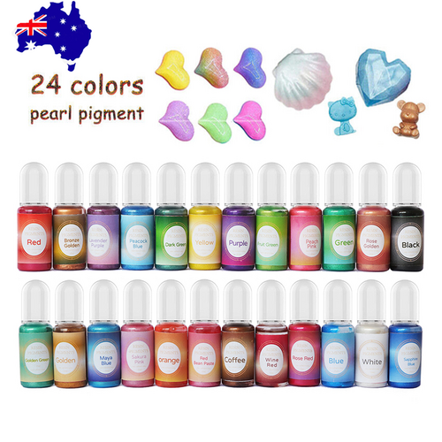 24PcS Resin Liquid Pigment Colorant Pearl Coloring Dye Epoxy Resin Colorant DIY Finishing Touch Body Hair And Beauty Supplies