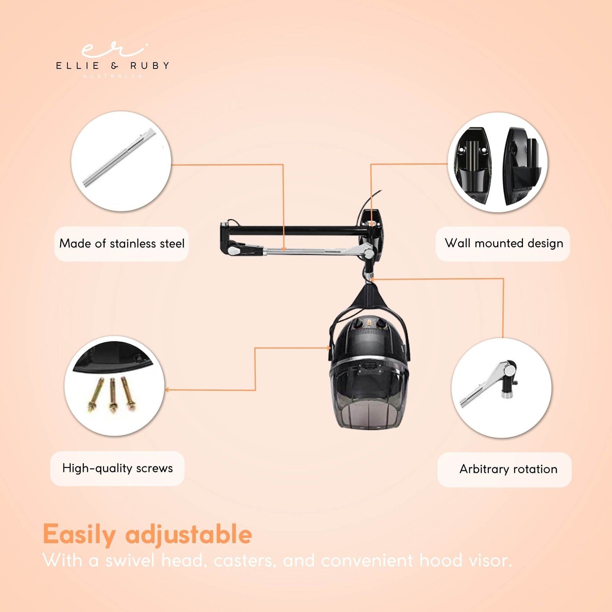 Hanging Hooded Hair Dryer Wall Mounted Bonnet Hood Hairdryer Salon Equipment Finishing Touch Body Hair And Beauty Supplies