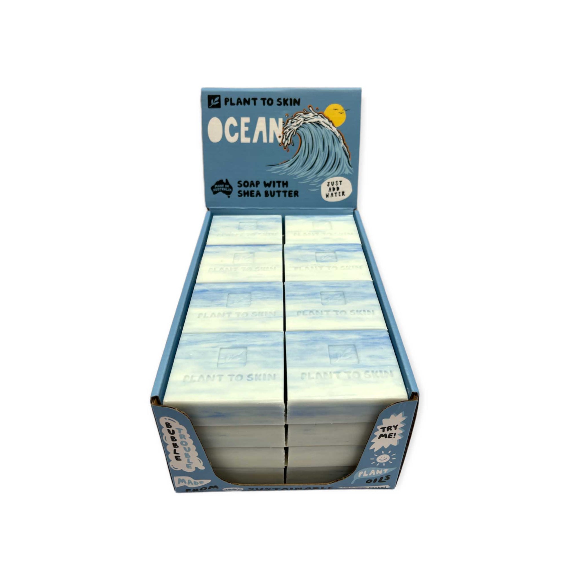 32x 100g Plant Oil Soap Ocean Scented - Pure Natural Vegetable Bar Finishing Touch Body Hair And Beauty Supplies