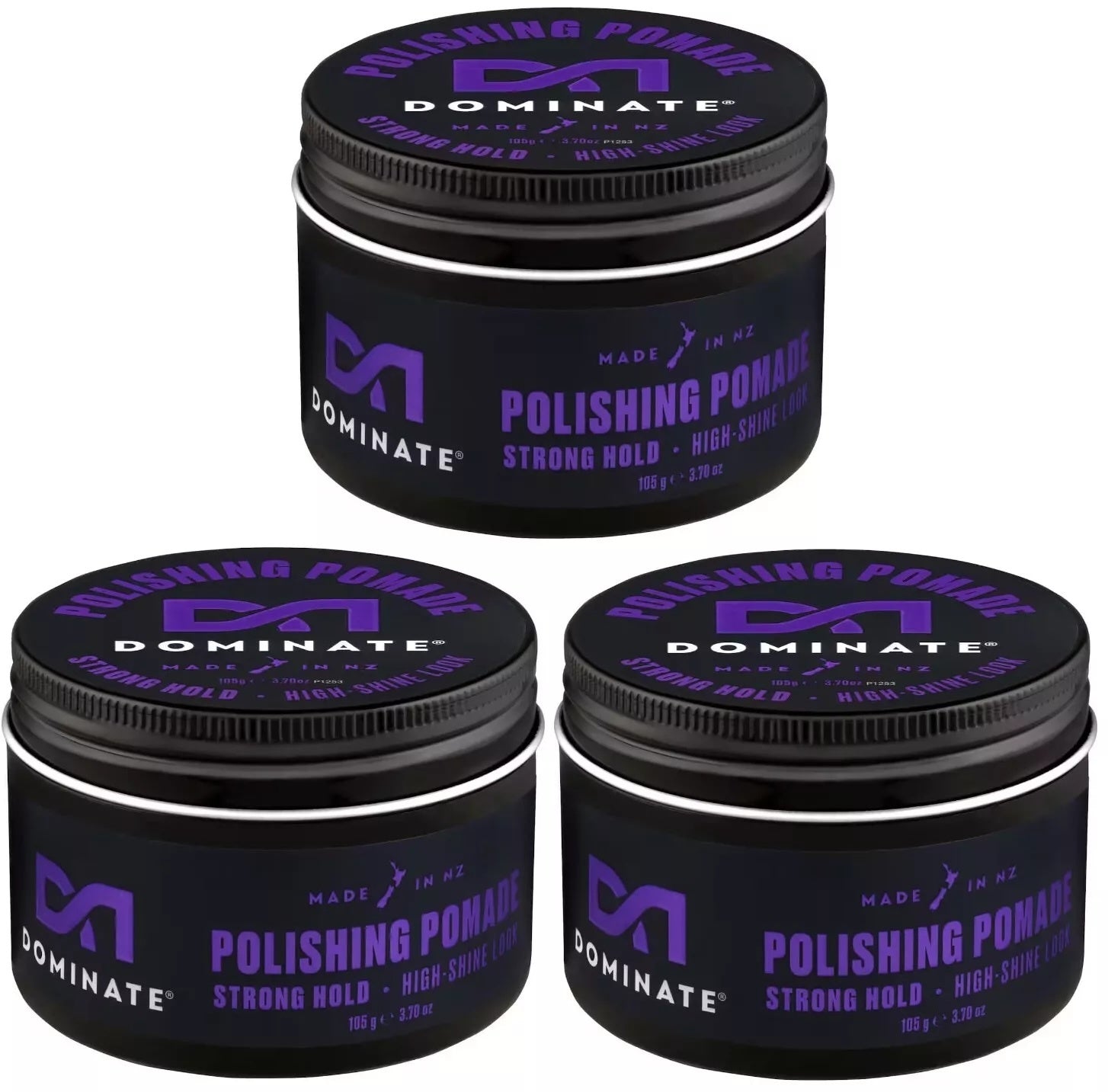 3x Dominate Polishing Pomade Strong Hold High Shine 105g Finishing Touch Body Hair And Beauty Supplies