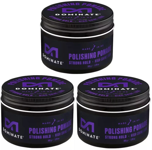 3x Dominate Polishing Pomade Strong Hold High Shine 105g Finishing Touch Body Hair And Beauty Supplies