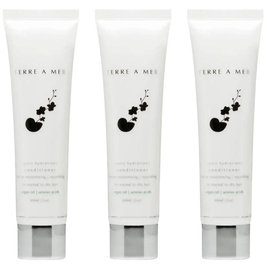 3x Terre A Mer Pure Hydration Amino Acid/Argan Conditioner - 60ml Travel Size Finishing Touch Body Hair And Beauty Supplies