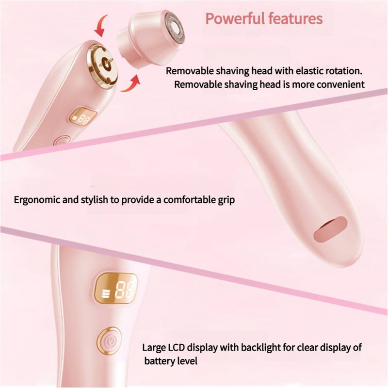 U34 Pink 2-in-1 Electric Razor for Women - Multifunctional Rechargeable Hair Removal Shaver Finishing Touch Body Hair And Beauty Supplies