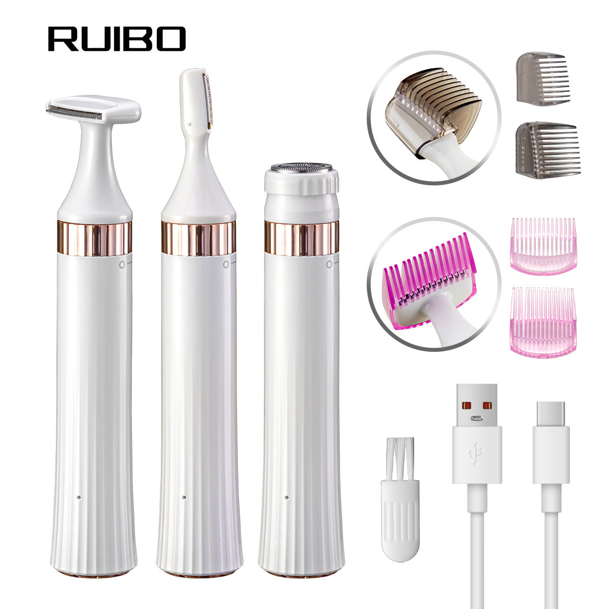 3-in-1 Electric Hair Removal Trimmer - Rechargeable Grooming Kit Finishing Touch Body Hair And Beauty Supplies