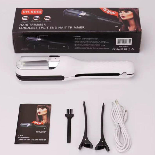White  Mini - Automatic, Hair Repair Split End Remover Trimmer For Dry, Splitting, Damaged And Brittle Split Ends, Men And Women Hair Styling Beauty Tool Finishing Touch Body Hair And Beauty Supplies