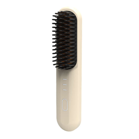 Yellow Wireless Hair Straightening Brush - Portable 2-in-1 Styling Tool with USB Charging, Ceramic Heat Technology, and Compact Design Finishing Touch Body Hair And Beauty Supplies
