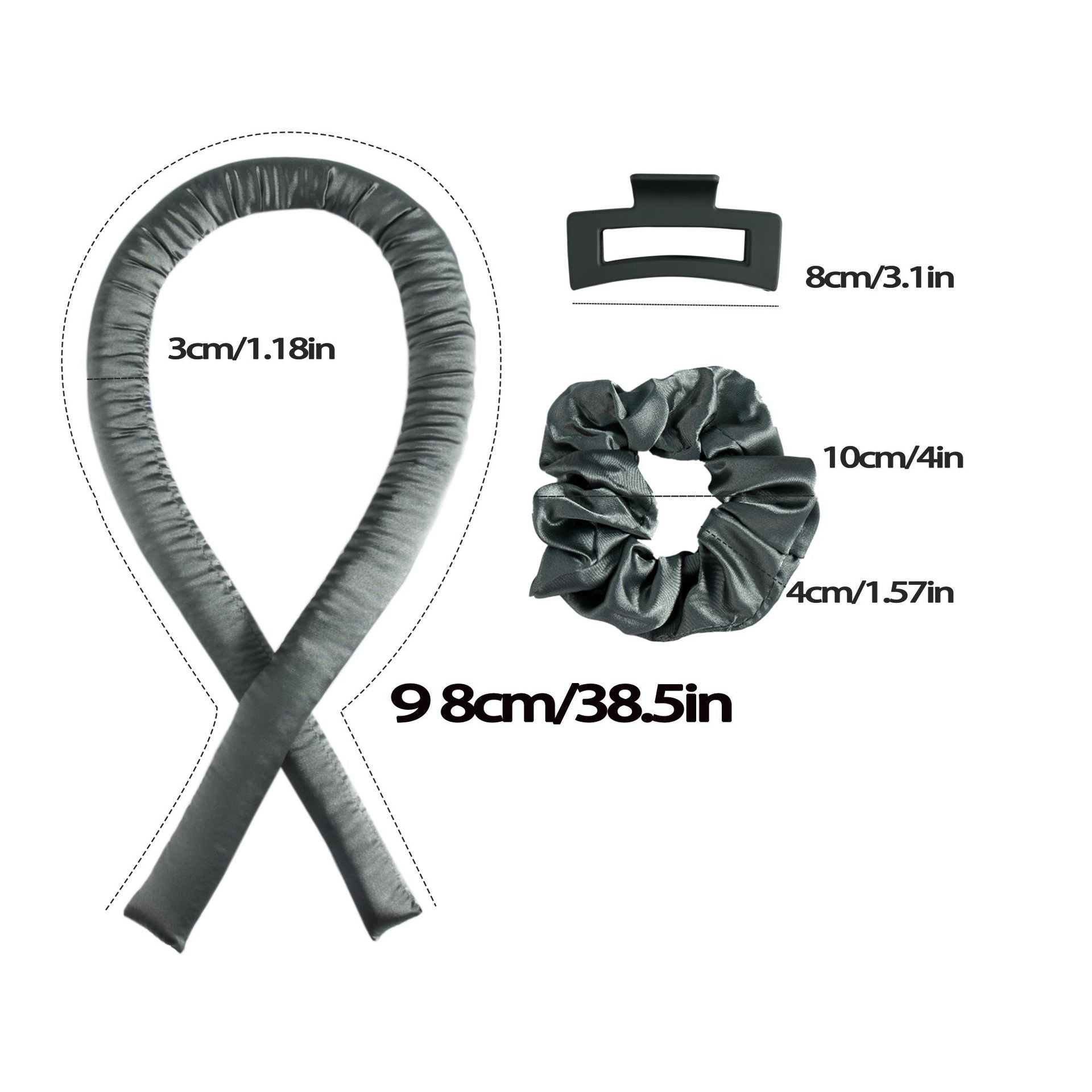 5PCS Light Brown Heatless Hair Curling Set with Scrunchie and Hair Clip - Silk Curling Ribbon Finishing Touch Body Hair And Beauty Supplies