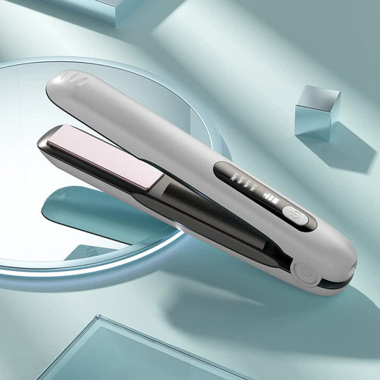 White Wireless Rechargeable Hair Straightener with 5000mAh Battery - Portable Design & Adjustable Temperature Finishing Touch Body Hair And Beauty Supplies