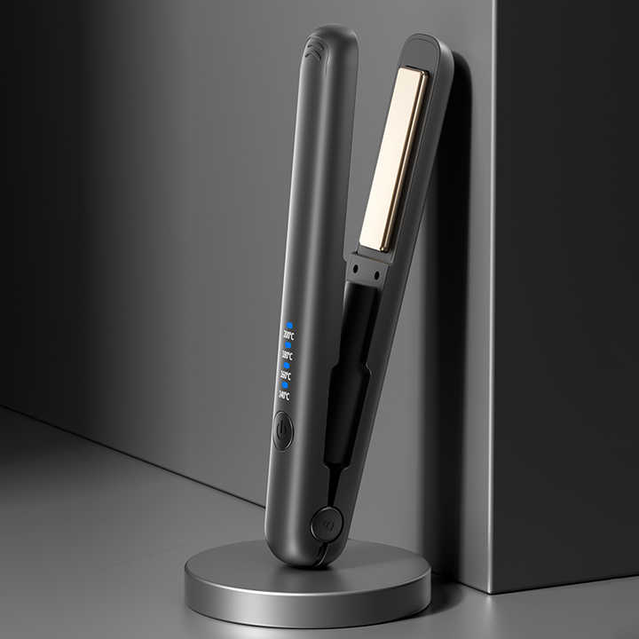 Black Portable Wireless Hair Straightener with Adjustable Temperature - USB Type-C Charging, Lightweight Design Finishing Touch Body Hair And Beauty Supplies