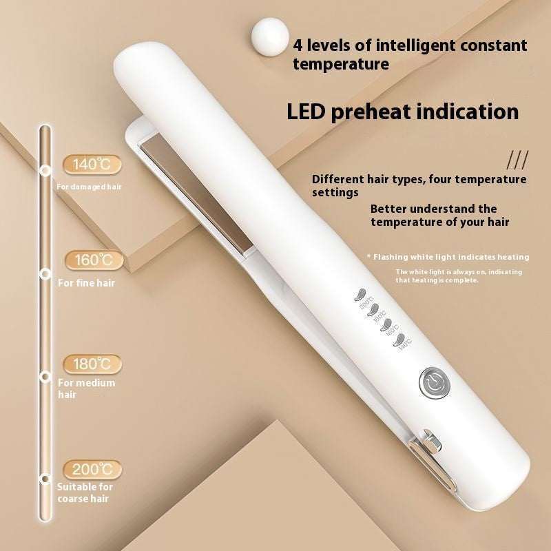Black Portable Wireless Hair Straightener with Adjustable Temperature - USB Type-C Charging, Lightweight Design Finishing Touch Body Hair And Beauty Supplies