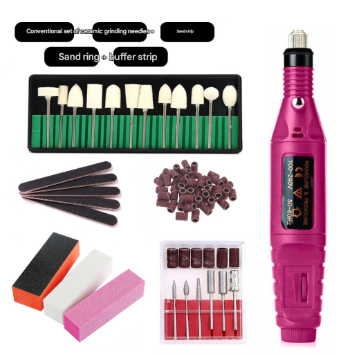 Woolly (7-in-1) Electric Nail Drill Kit - USB Manicure Pedicure Polishing & Shaping Tool Set Finishing Touch Body Hair And Beauty Supplies