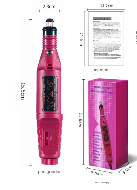 Woolly (7-in-1) Electric Nail Drill Kit - USB Manicure Pedicure Polishing & Shaping Tool Set Finishing Touch Body Hair And Beauty Supplies