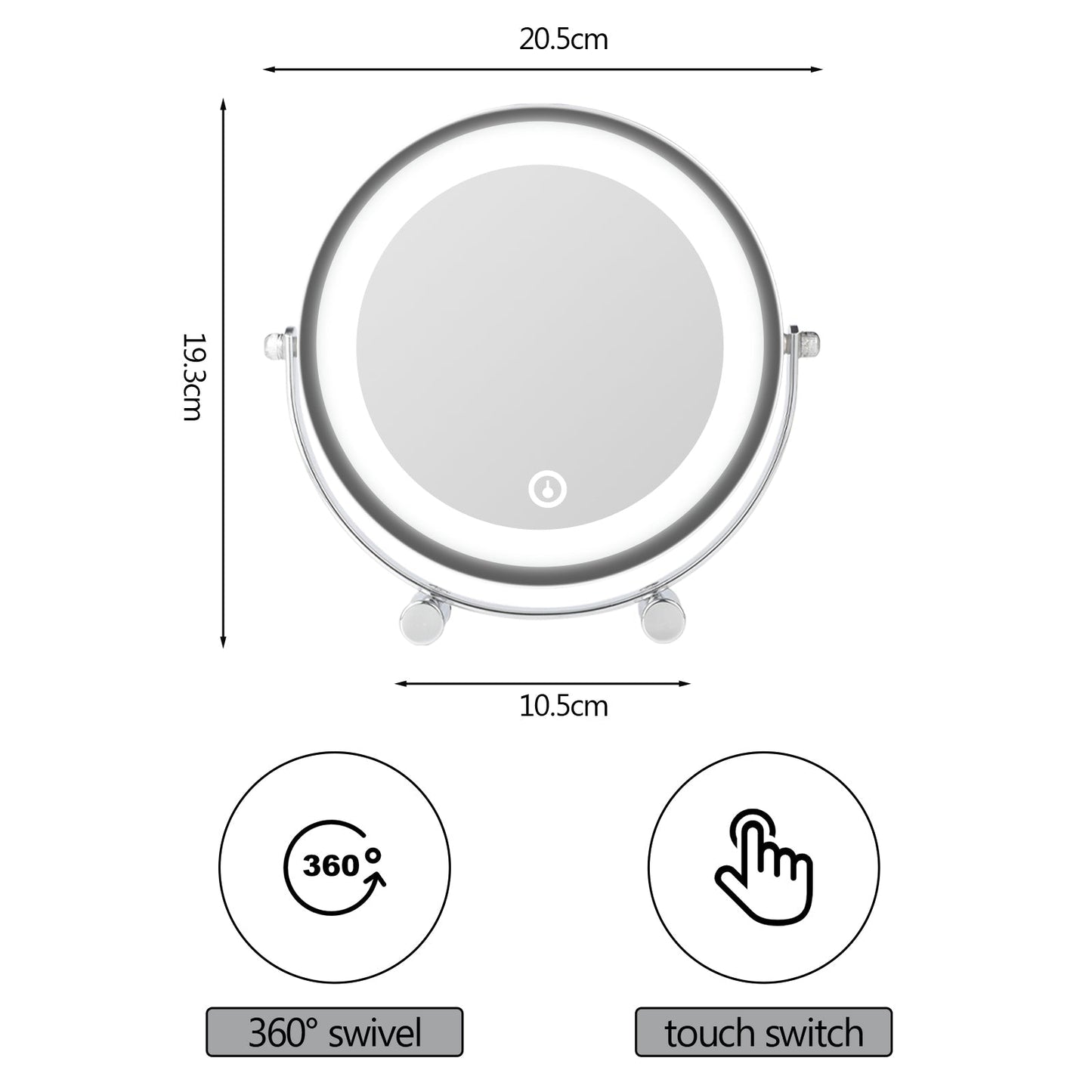 Clevinger San Marino LED Illuminated Makeup, Vanity, and Beauty Mirror Finishing Touch Body Hair And Beauty Supplies