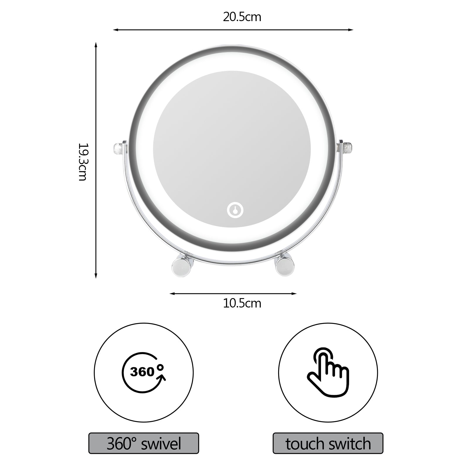 Clevinger San Marino LED Illuminated Makeup, Vanity, and Beauty Mirror Finishing Touch Body Hair And Beauty Supplies