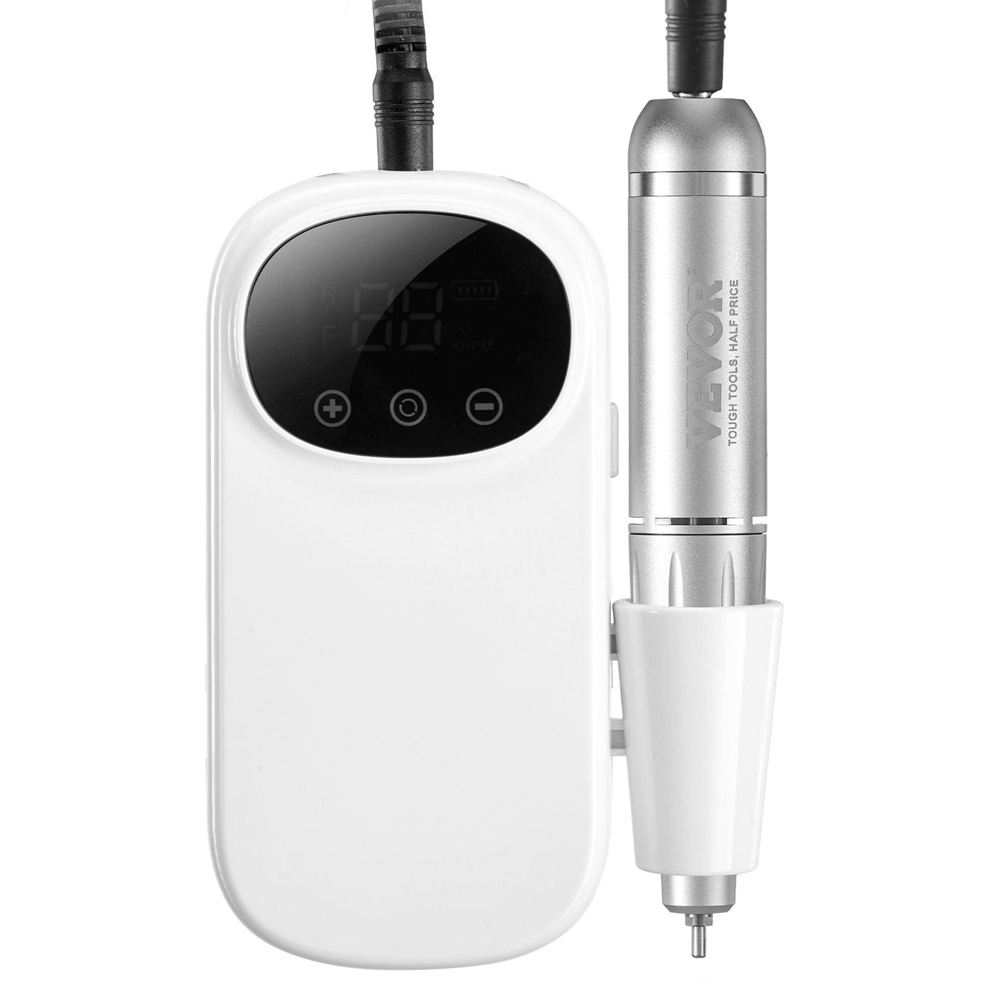 VEVOR Electric Rechargeable Nail Drill, 35,000RPM Portable Cordless Nail E File Machine, LCD-Display Acrylic Gel Grinder Tool with 6 Bits and 50PCS Sanding Bands for Manicure Pedicure Carve Polish Finishing Touch Body Hair And Beauty Supplies