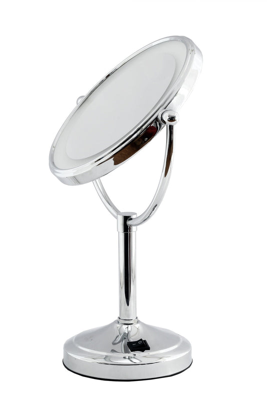 5X & 1X LED Tabletop Magnifying Mirror - Chrome Finishing Touch Body Hair And Beauty Supplies