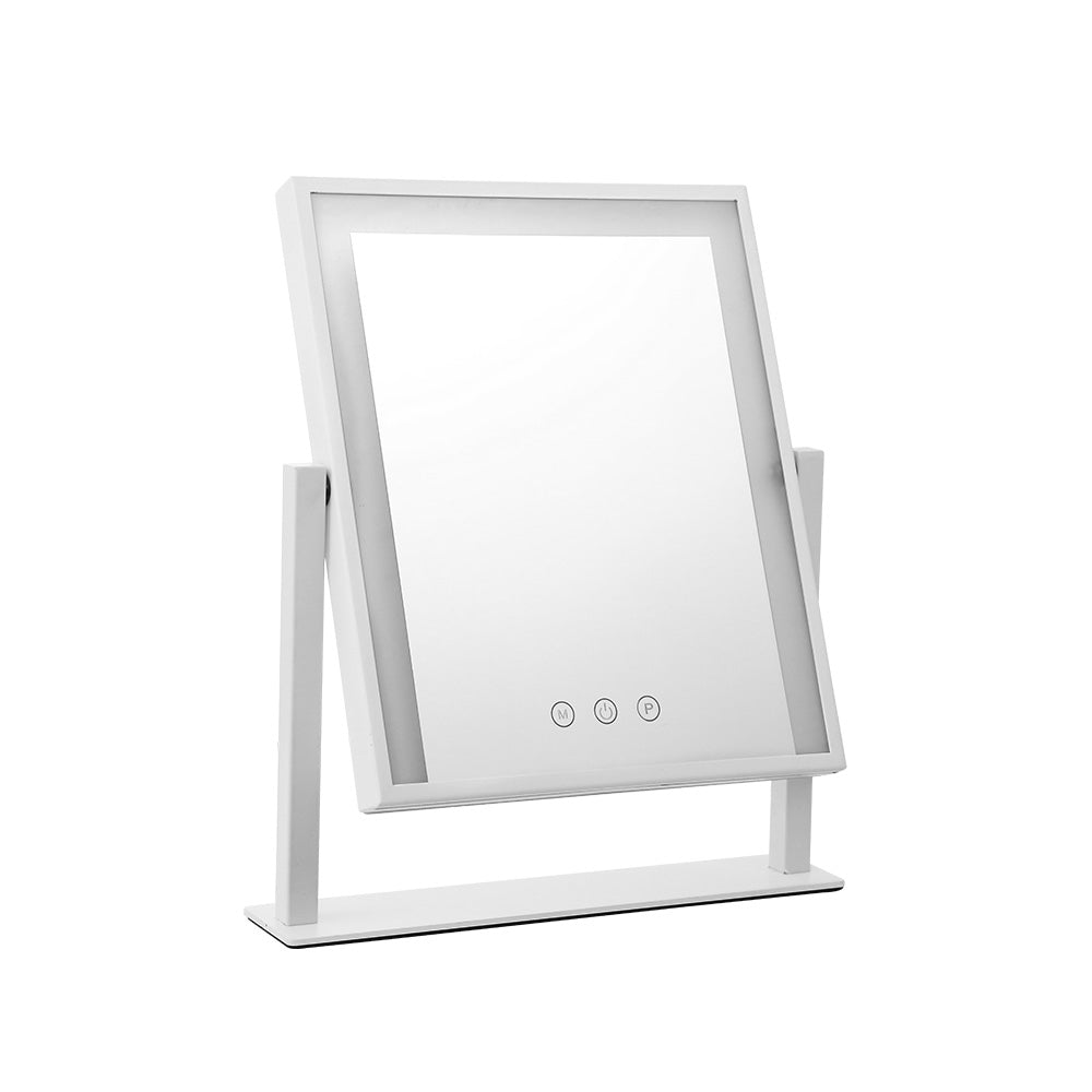 Embellir LED Makeup Mirror Hollywood Standing Mirror Tabletop Vanity White Finishing Touch Body Hair And Beauty Supplies